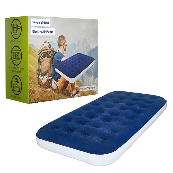 Continental Sleep, 8.5" Durable Inflatable Air Mattress With Comfort Coil Technology - Blue (SUPER SNGL)