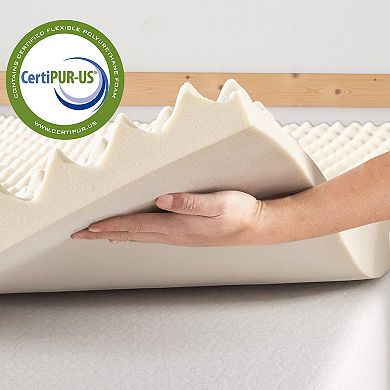 Continental Sleep, 1" Convoluted Copper-infused Memory Foam Mattress Toppers