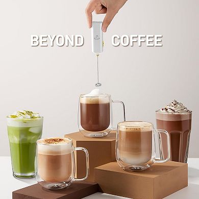 Zulay Kitchen Powerful Mini Milk Frother Handheld - Electric Hand Mixer