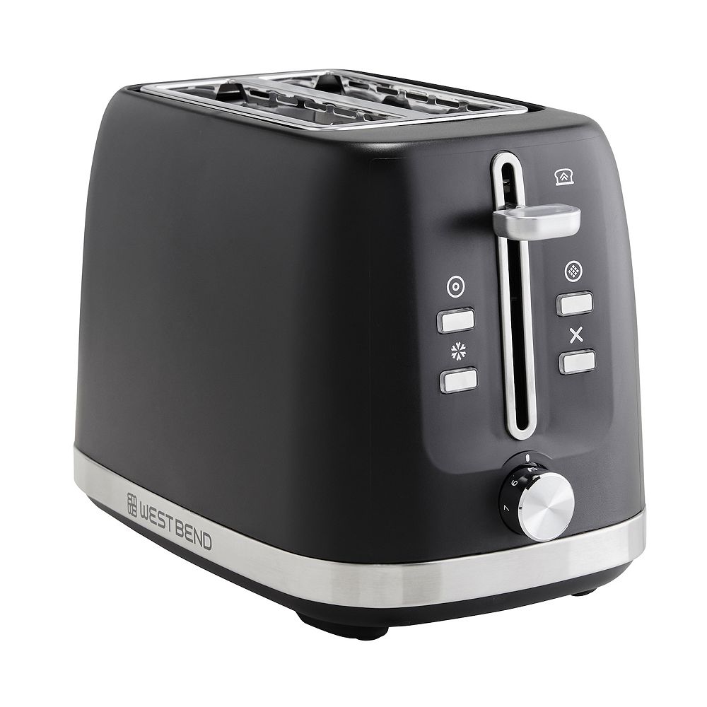West Bend 4-Slice Toaster – Extra-Wide Deep Slots – 3 Functions – Black – TTWB4SBK13