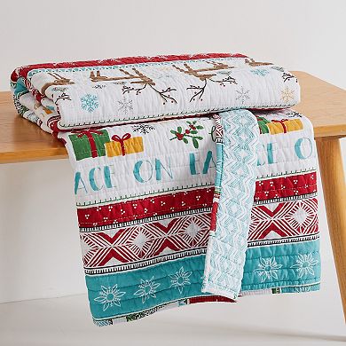 Levtex Home Ho Ho Holidays Quilted Throw Blanket