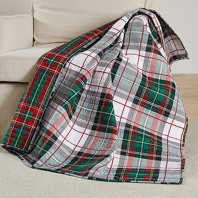 Levtex Home Spencer Plaid Green Quilted Throw Blanket