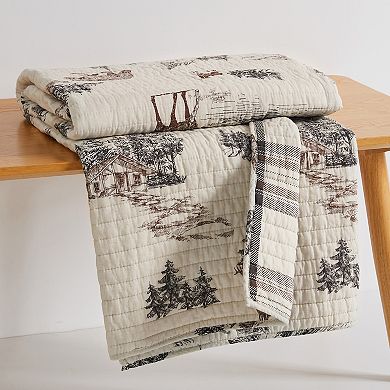 Levtex Home Lodge Toile Quilted Throw Blanket