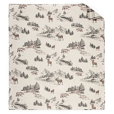 Levtex Home Lodge Toile Quilted Throw Blanket