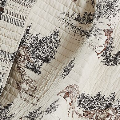 Levtex Home Lodge Toile Quilted Throw Blanket
