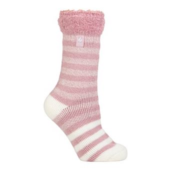 Women's Heat Holders Original 7x Warmer Feathered Top Stripe Crew Socks