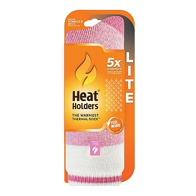 Women's Heat Holders Lite 5x Warmer Block Twist Crew Socks