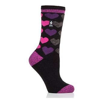 Women's Heat Holders Lite 5x Warmer Hearts Crew Socks