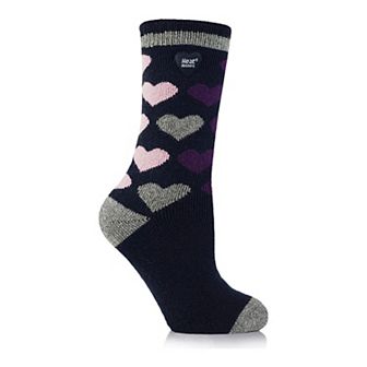 Women's Heat Holders Lite 5x Warmer Hearts Crew Socks