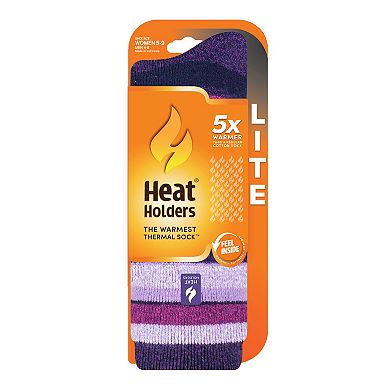 Women's Heat Holders Lite 5x Warmer Striped Crew Socks