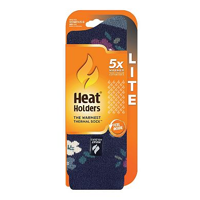 Women's Heat Holders Lite 5x Warmer Floral Crew Socks