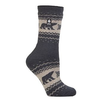 Women's Heat Holders Lite 5x Warmer Polar Bear Crew Socks