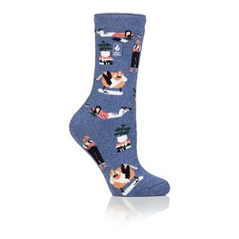 Women's Heat Holders Lite 5x Warmer Walking Novelty Crew Socks