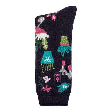 Women's Heat Holders Lite 5x Warmer Gardening Novelty Crew Socks