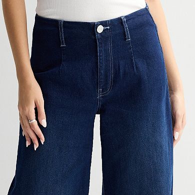 Juniors' SO® Easy Wide-Leg Denim Trousers