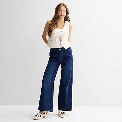 Juniors' SO® Easy Wide-Leg Denim Trousers