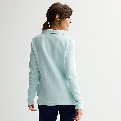 Women's Croft & Barrow® Open Collar Pullover