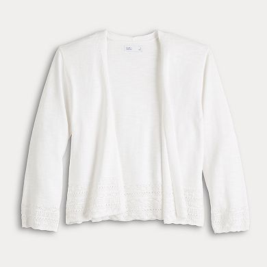 Women's Croft & Barrow® Pointelle Hem Open-Front Cardigan