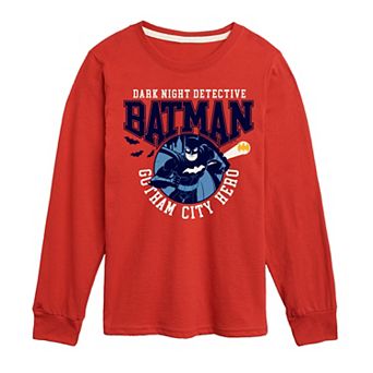 Boys 8-20 DC Comics Batman Collegiate Long Sleeve Graphic Tee