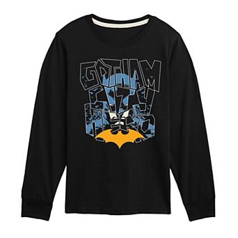 Boys 8-20 DC Comics Batman Gotham City Hero Long Sleeve Graphic Tee