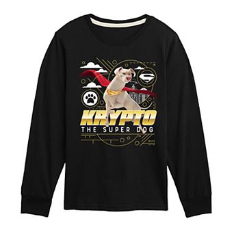 Boys 8-20 DC League of Super Pets Krypto Super Dog Long Sleeve Graphic Tee