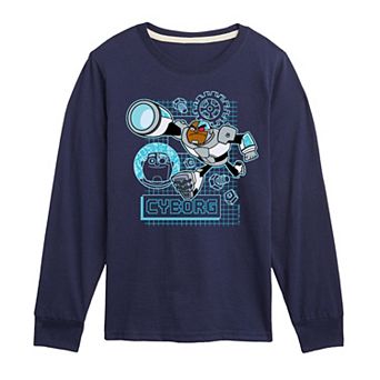 Boys 8-20 Teen Titans Go! Cyborg Digital Long Sleeve Graphic Tee