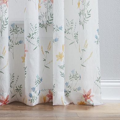 Curtainworks Primavera Crushed Voile Window Curtain Panel Set
