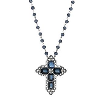 1928 Crystal Cross Beaded Necklace