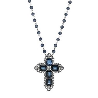 1928 Crystal Cross Beaded Necklace
