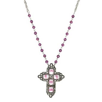 1928 Crystal Cross Beaded Necklace
