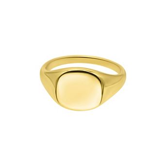 Adornia Gold Tone Square Face Signet Pinky Ring