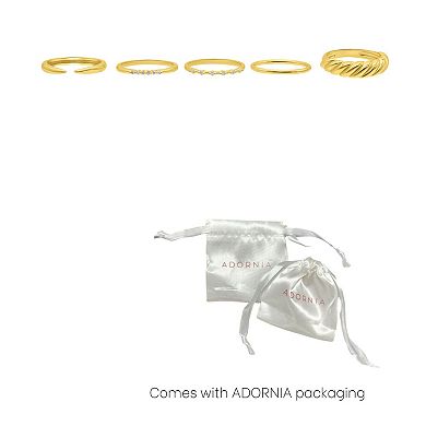 Adornia Gold Tone Crystal Stacking Bands 5-piece Set
