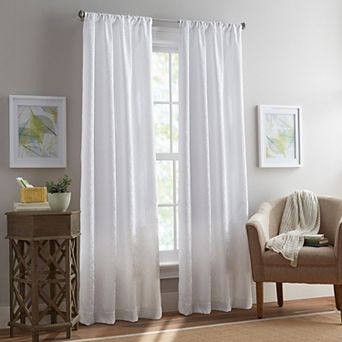 Peri Filigree Light Filtering Rod Pocket Set of 2 Window Curtain Panels