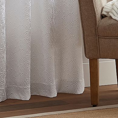 Peri Filigree Light Filtering Rod Pocket Set of 2 Window Curtain Panels