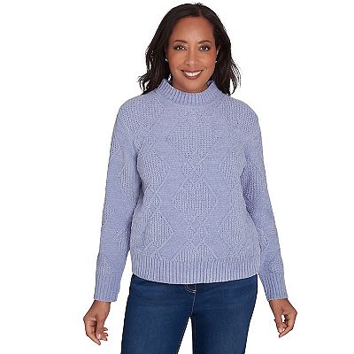 Women s Alfred Dunner Chenille Diamond Turtleneck Sweater