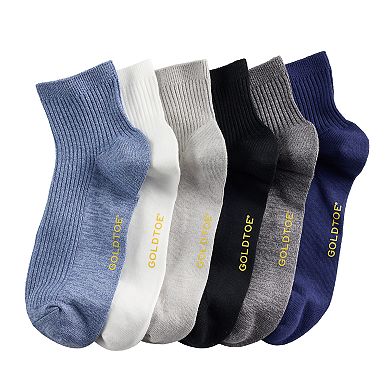 Women's GOLDTOE® 6-pk. Simple Ribbed Quarter Socks