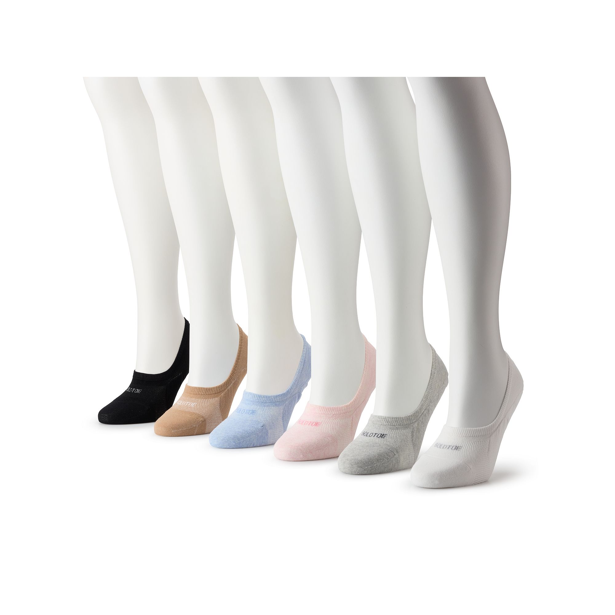 Womens GOLDTOE® 6-Pack Everyday Ballerina No-Show Socks, Size: 9-11, Pink
