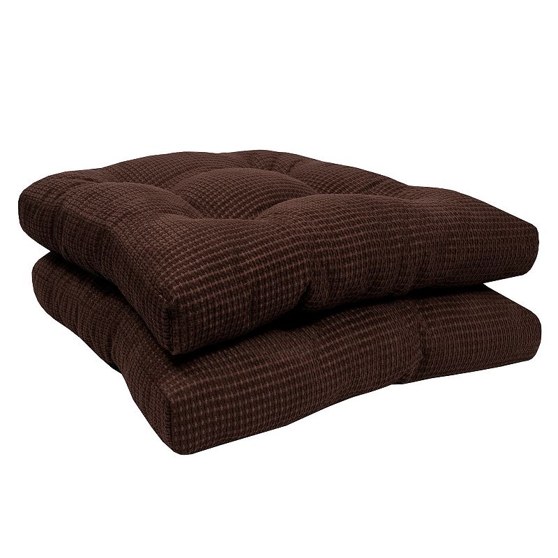 Fluffy Memory Foam Non Slip Chair Cushion Pad 2 Pack Chocolate