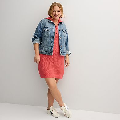 Juniors' Plus Size SO® Crocheted Hoodie Dress