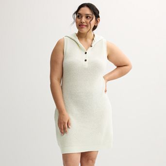 Juniors' Plus Size SO® Crocheted Hoodie Dress