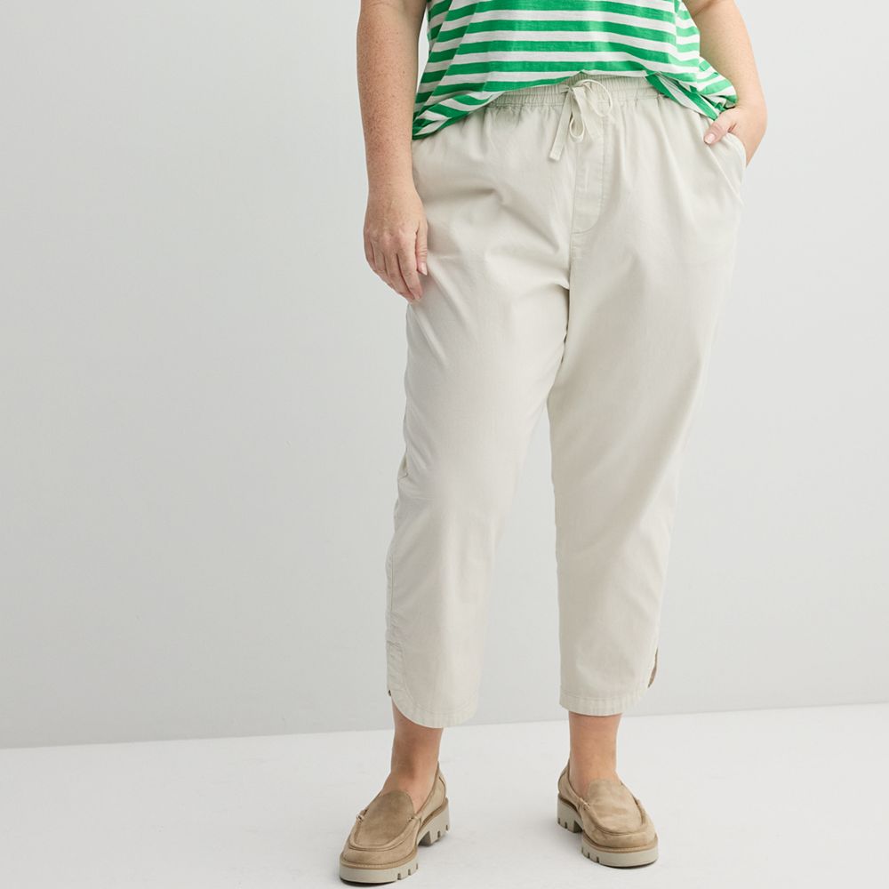 Plus Size Sonoma Goods For Life® Tulip Hem Olive Capri Pants