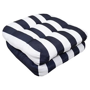 Sweet Home Havana Striped Tufted Patio Seat Cushion 2 pk