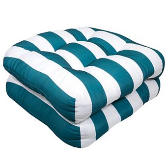 Sweet Home Havana Striped Tufted Patio Seat Cushion 2 pk