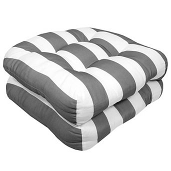 Sweet Home Havana Striped Tufted Patio Seat Cushion 2 pk