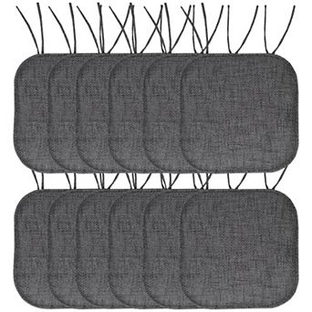 Sweet Home Herringbone Memory Foam Chair Pad with Ties 12 pk