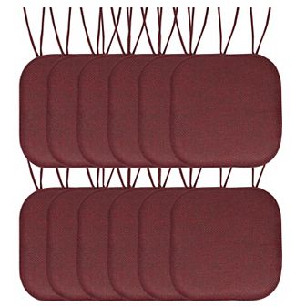 Sweet Home Herringbone Memory Foam Chair Pad with Ties 12 pk