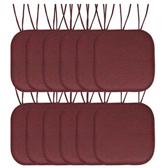 Sweet Home Herringbone Memory Foam Chair Pad with Ties 12 pk
