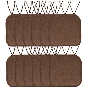 Sweet Home Herringbone Memory Foam Chair Pad with Ties 12 pk