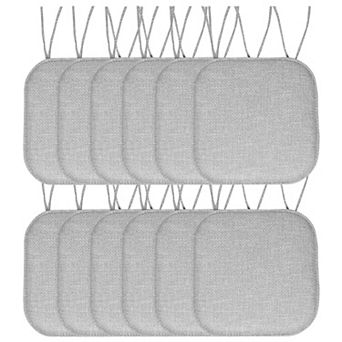 Sweet Home Herringbone Memory Foam Chair Pad with Ties 12 pk