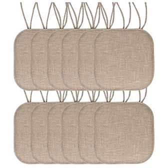 Sweet Home Herringbone Memory Foam Chair Pad with Ties 12 pk